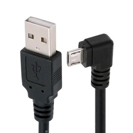 CY Cable Left Angled 90 Degree Micro USB 5Pin to USB 2.0 Type-A Data Charge Cable for Phone Tablet Camera (50cm)