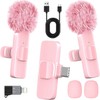 HONGJIEYUAN Pink Wireless Lavalier Microphone for iPhone & Android -