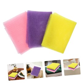 FRCOLOR 3pcs Exfoliating Net Body Scrubber African Scrubbing Washcloth for Smooth Skin Long Bath Sponge for Cleaning Practical Shower Accessory for Men and Women