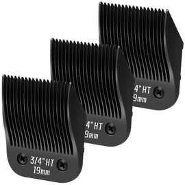 YAZIYIR 3 Pack 3/4HT Detachable Dog Grooming Steel Blades,Compatible with Andis,Oster A5,Wahl KM-10 Series,Cut Length 3/4" 19MM （Black）