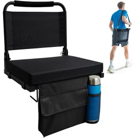 Stadium Seats for Bleachers with Back Support, Folding Bleacher Chairs for Sports Games, Concerts Floor Chair Stadium Seat with Cushion and Shoulder Strap, Perfect for Sports Events