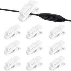 Earphone Clips, Set of 10, Cord Fixing Clips, Cable Clips, Fall Prevention, Compatible with Thick Cables, Clean Ears, Comfortable Hold (Set of 10)