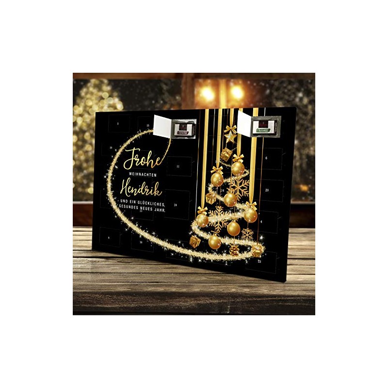 printplanet Adventskalender mit Namen Hendrik - gefüllt mit Schokoladen-Füllung -
