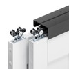 COSHOMER 4FT Bypass Door Hardware, Closet Door Track Kit, Black