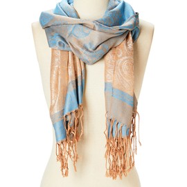 Gypsie Blu Women Paisley Scarf Metallic Acrylic Scarves for Ladies Girls Fashion Wrap Shawl