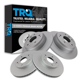 TRQ Front and Rear Brake Rotors Set Premium G-Coated Compatible with 2003-2011 Honda Element