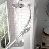 Gatco 827C Modern Minimalist Curved Shower Rod Set, 42"-72", Chrome