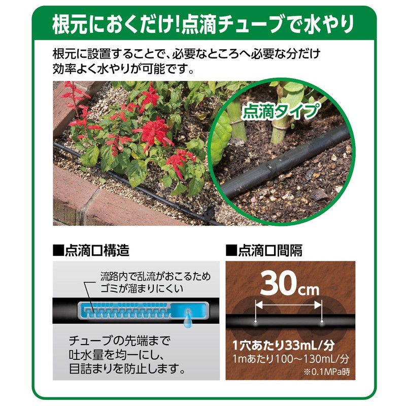 Takagi GKS105 Automatic Watering Parts, Slim Drip Tube, 16.4 ft