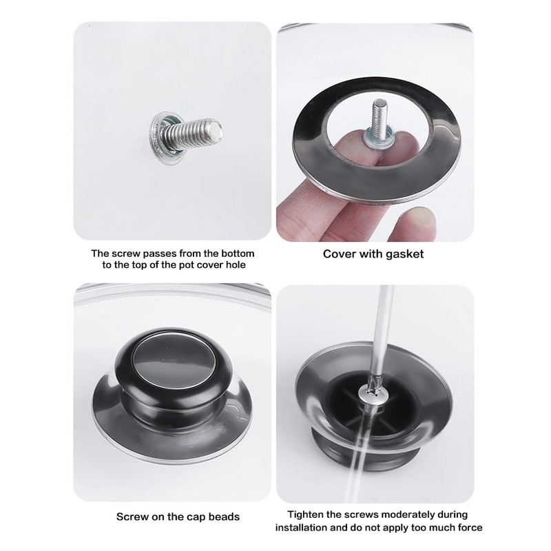 Visxcnu 2 x Handle for Pan Lids, Universal Replacement Handle