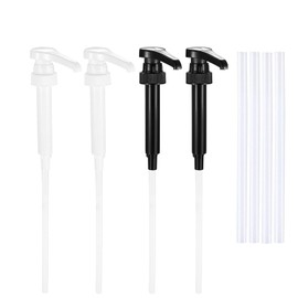 MaoNativey 4 Pieces Syrup Pumps, Reusable Syrup Pump for Flavorings Bottles, Coffee Syrup Dispenser Pumps,Soap Pump Head for Detergents Shampoo Cooking Oils Food Relishes