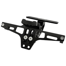 MARUHADO Universal License Plate Stay Angle Adjustable Motorcycle Fenderless Kit with LED License Plate Light Custom Aluminum Black