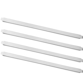 (Set of 4) 20" Stainless Steel Steam Table Adapter Bars – Hotel Pan Divider for Full & Fractional Size Pans, Commercial Food Service Use (4, 21 inches Long)