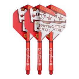 TARGET Darts Stephen Bunting Flight and Shaft Kit, No.2 Flight, Medium Stem | Red, White and Black Pro Ultra Flights and Pro Grip Shafts, Professional Darts Accessories