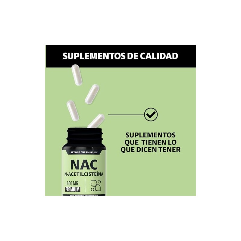 Beyond Vitamins Nac Acetil Cisteína 600mg Ultra Inulina Agave Acetyl
