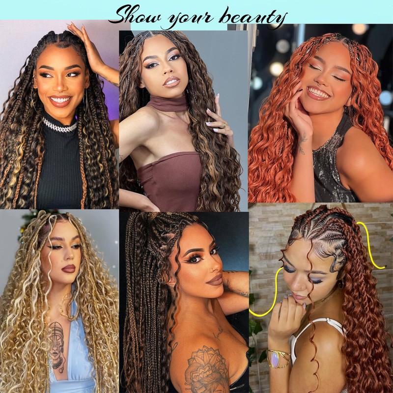 Boho Hair for Braiding 18 Inch Curly Crochet Hair Deep