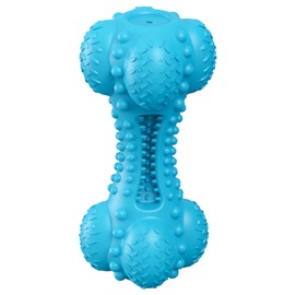 KrauzPet Dog Squeaky Chew Toys for Aggressive Chewers, Long Lasting Tough Rubber Bones for Teeth Cleaning, Indestructible Pet Toy for Large Medium Breed Dogs