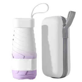 CocCCoon Mini Umbrella Lavender Purple Gradient Compact Umbrella Travel Umbrella 6 Ribs For Travel School Daily Life Small Umbrella with Capsule Case Handbag Umbrella for Men Women Sun Umbrella