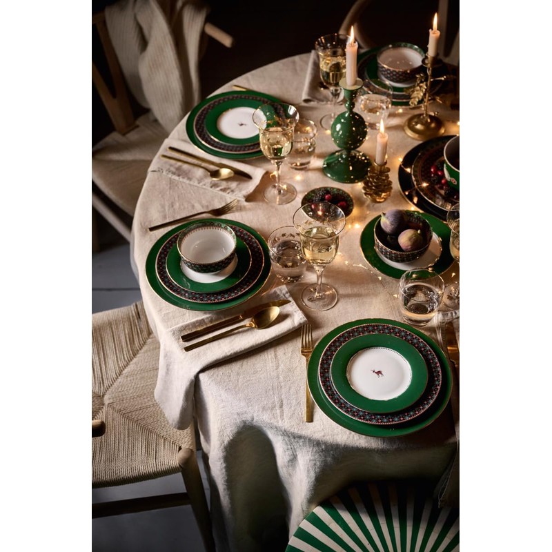 PIP STUDIO Love Birds Bread Plate Dark Green 17 cm