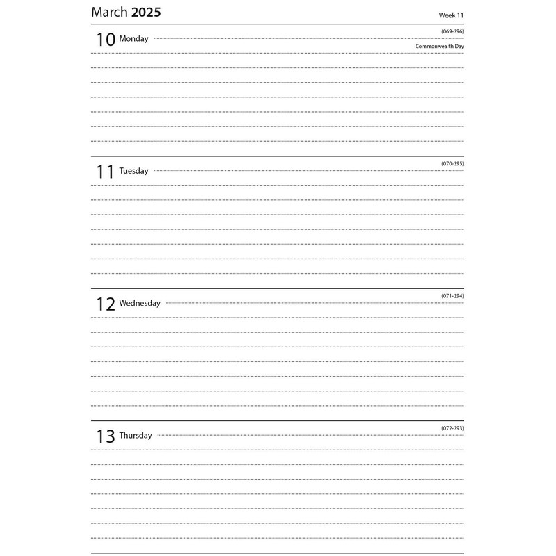 2025 Navy A4 Hardcover Diary Week to View Desk Home