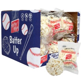Kathy Kaye Baseball Sweet & Salty 1 oz. Popcorn Balls | Delicious, Crunchy, & Perfect for Team Snacks | Classic Sweet & Salty Flavor for Game Day, Parties & More | Box of 18