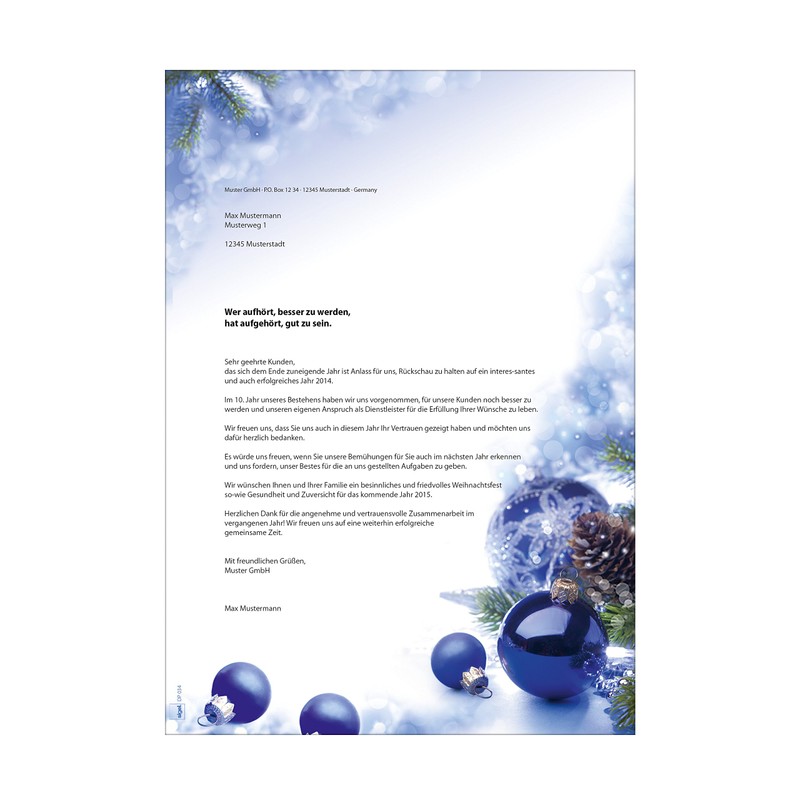 SIGEL DP034 Christmas writing paper "Blue Harmony", A4, 90 gsm,