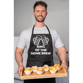 Print4U King Of The Home Brew Funny BBQ Baking Cooking BBQ Apron Black