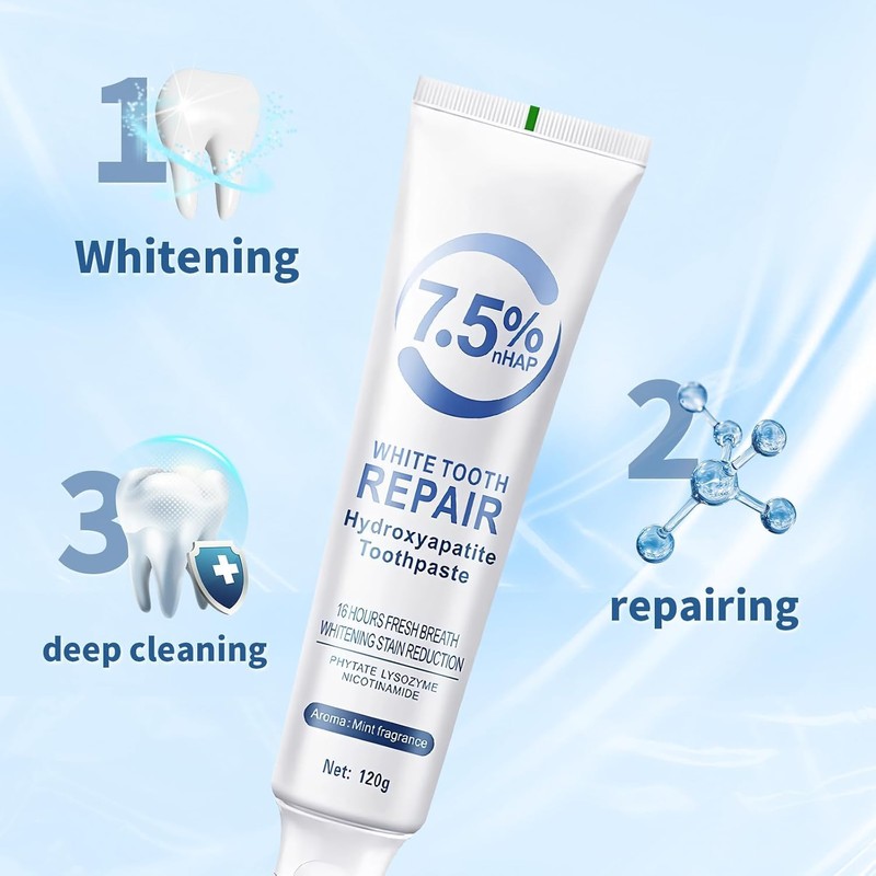 Hydroxyapatite Toothpaste, 7.5% Nano Hydroxyapatite Toothpastes for Enamel Protection and