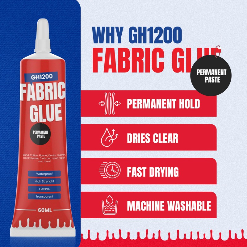 60 ML Fabric Glue Permanent Craft Liquid Stitch Fabric Glue