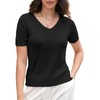 DAIMIDY Women's V Neck Sweaters Short Sleeve Summer Sweaters for