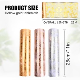 Table Runner, Silver Foil Table Cloth Roll, Sparkling Table Decorations, Tablecloth Christmas 28CM X 25M Glitter Metallic for Wedding Bridal Shower, Baby Shower, Birthday Party, Floral DIY (Silver)