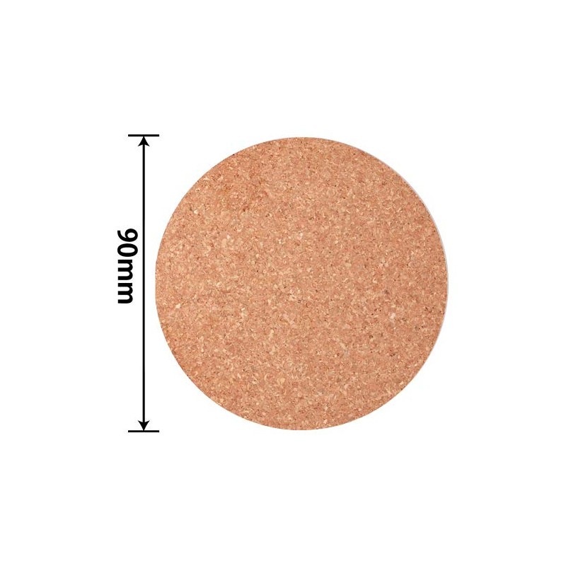 Good-L コルクコースター 丸（ザラザラしないW研磨仕上げ）【直径90㎜ 厚さ3.5㎜ / 24枚入り】