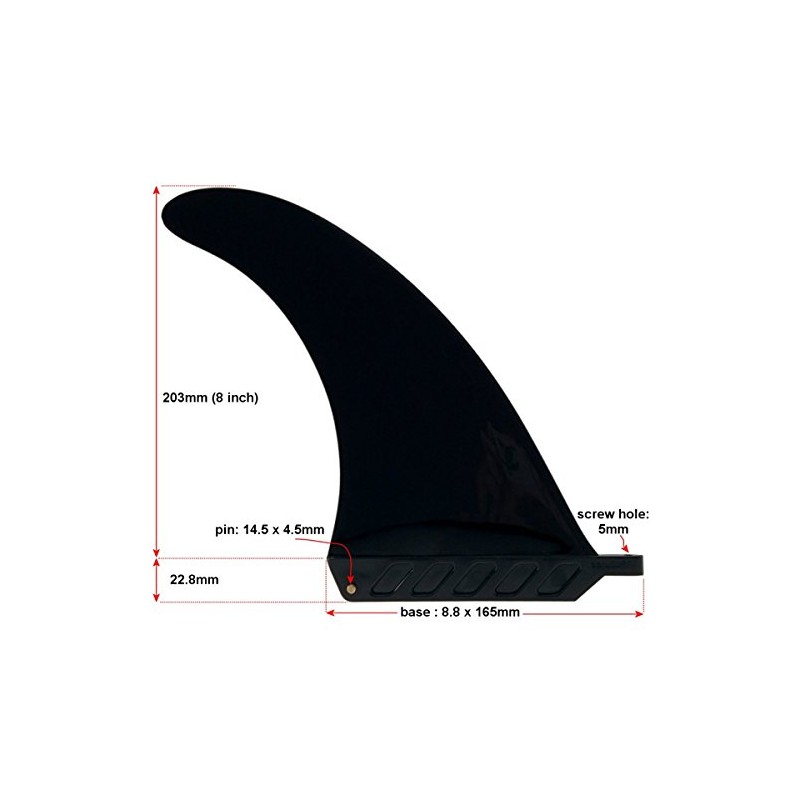 saruSURF US Box 8" Center Fin Skeg Hard Plastic 8"