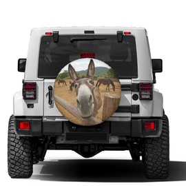 Foruidea Funny Donkey Spare Tire Cover Dust-Proof Wheel Tire Cover Fit Trailer, RV, SUV and Many Vehicle (14, 15, 16, 17 Inch)