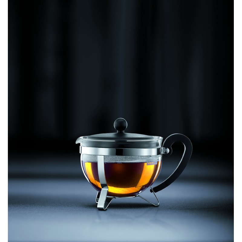 Bodum CHAMBORD Tea Pot (Coloured Plastic Lid, Filter, Heat-Resistant, 1.0