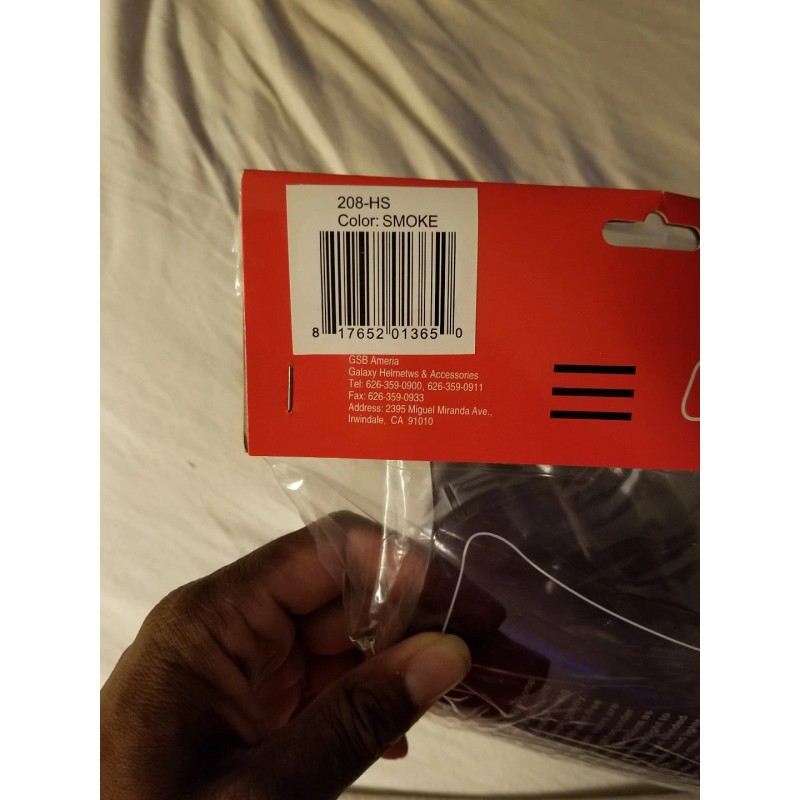 GLX Helmets replacement open face shield smoke tint 208-HS fits