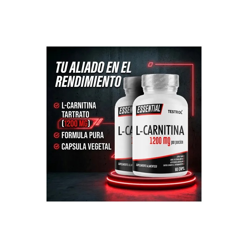 L Carnitina 1200 mg L-Carnitine Tartrate Supplement, 60 Capsules