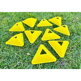Unicorn Co Premium Football Soccer Agility Plyometric Training Triangle Plate Cones (Yellow) 20pcs