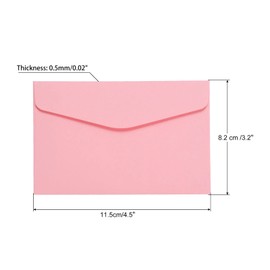 PATIKIL Mini Envelopes, 100 Pack Paper Blank Small Items Storage Business Card Holder for Greeting Note Party, Pink