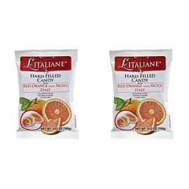 Serra Le Italiane, Italian Natural Hard Candy Filled With Red Orange From Sicily Italy, 3.5 Ounce Pack of 2