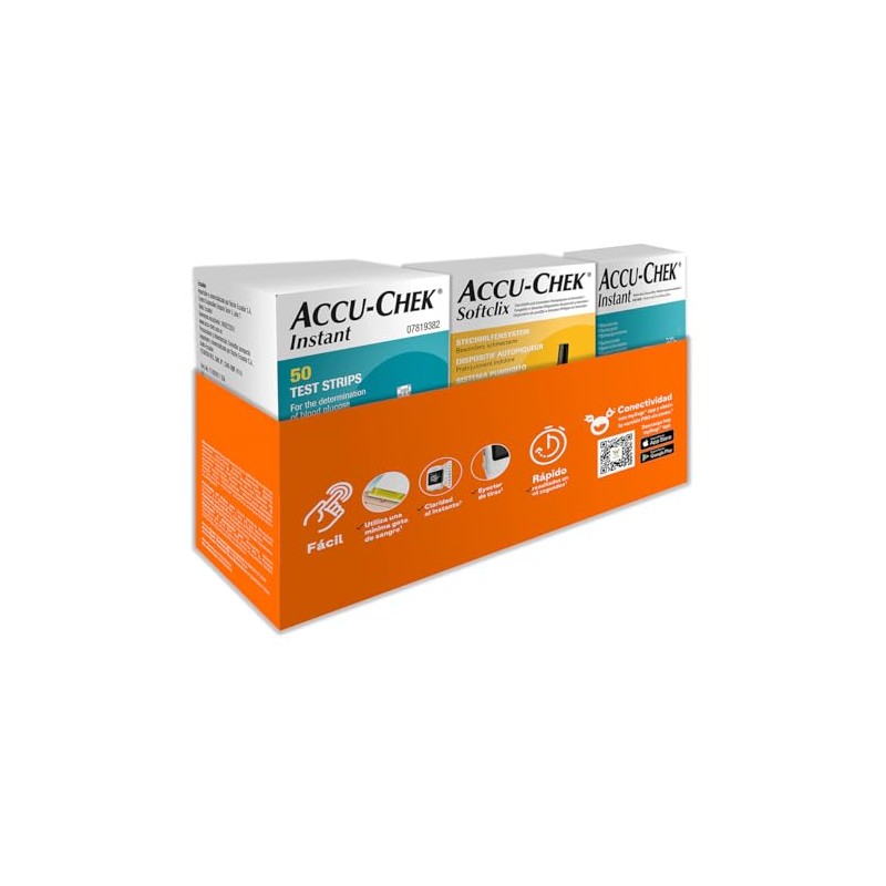 Kit Glucómetro Accu Check Instant + Dispositivo de Punción Softclix