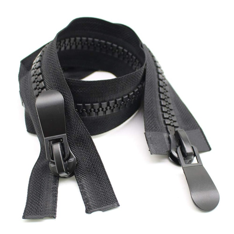 YaHoGa #15 Large Zip for Coat Plastic 2-Way Separable Black