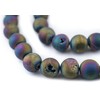 TheBeadChest Rainbow Round Druzy Agate Beads (10mm): Organic Gemstone Round