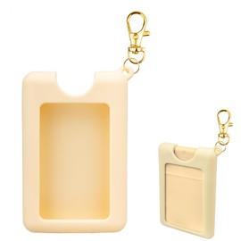 CERCGVEL Silicone Case Compatible with Noshinku Pocket Hand Sanitizer, Protective Case with Keychain for Refillable Travel Size, Hand Sanitizer Spray Accessory (Yellow)