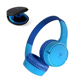 Belkin SOUNDFORM Mini Kids Wireless Headphones with Built in Mic, 30 Hours Playtime, Bluetooth 5.0 or Wired Connection, On Ear Headsets for Travel, School - Compatible with iPads, Galaxy, Tablet–Blue