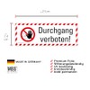 Sticker Combi Sticker "Durchgang verboten!" Warning Symbol ISO 7010 |