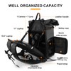 Cwatcun Waterproof Camera Backpack, Black Leather-coated Photography Travel Camera Bag