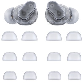 BLUEWALL Eartips Compatible with Beats Studio Buds + Studio Buds Plus, S/M/L 3 Sizes Soft Silicon Earbud Tips Replacement Eartips Compatible with Beats Studio Buds + 6 Pairs Transparent