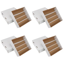 HIMOMO Collector Card Storage Box 3120 Count Trading Cards Box White Sports Card Boxes Card Sorting Tray Card Sleeve Cases Card Collection Box for Soccer Basketball Cards (4 Set)