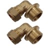 UKDD® 15mm Compression by 3/4" BSP Brass Male Iron Elbow
