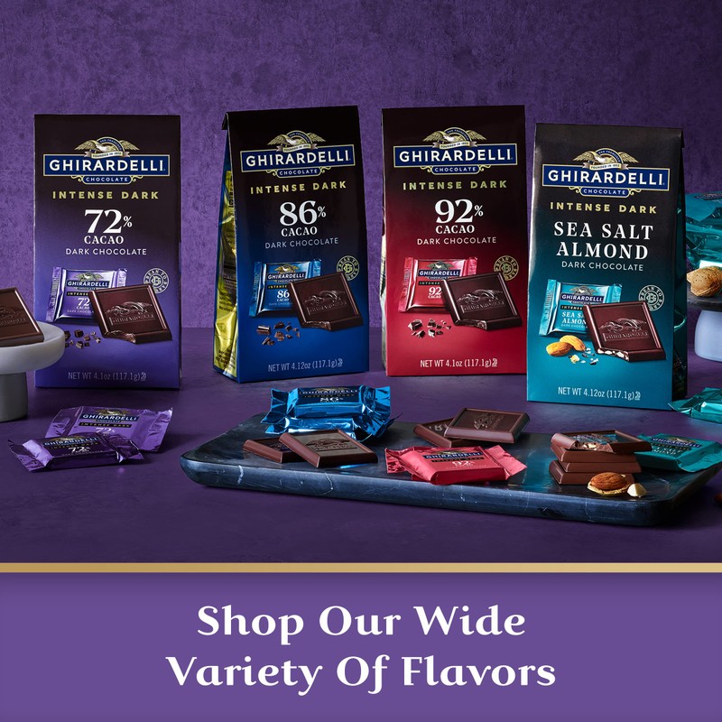GHIRARDELLI Intense Dark Chocolate Squares, 72% Cacao Chocolate for Holiday